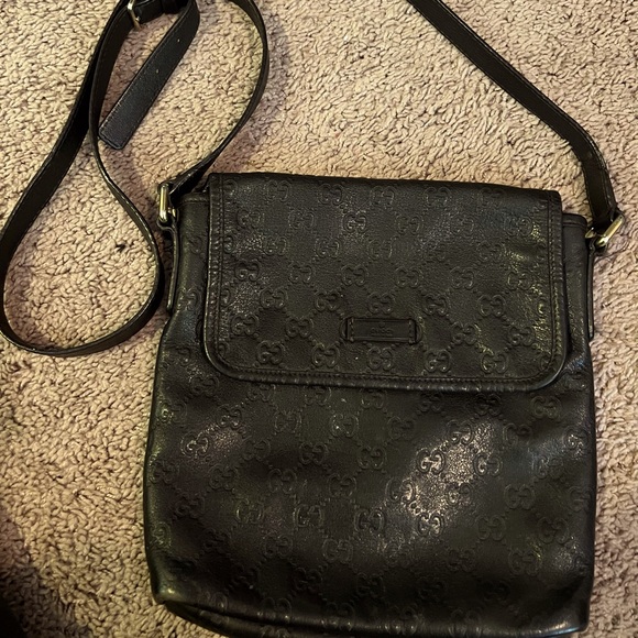 Gucci Crossbody bag. Genuine leather. Dark brown - Picture 1 of 5